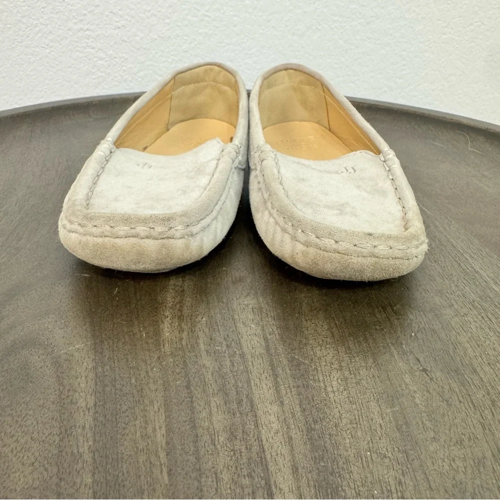 Janie and Jack Kids Size 9 Gray Suede Leather Slip On Loafers Classic‎ Preppy